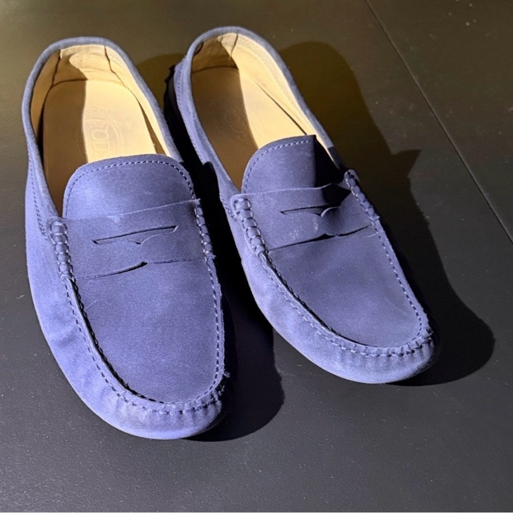 Tod's Gommino Navy Suede Loafers